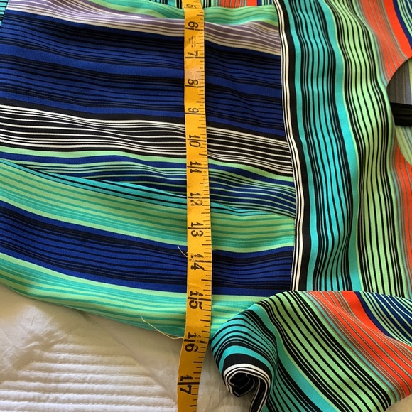 DIANE VON FURSTENBERG Burman Multi Stripe Dress Short Sleeves Fitted Bodycon 2 - Picture 7 of 8